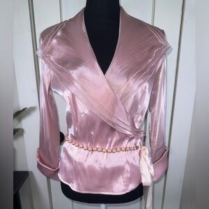 VINTAGE Cachet Pink Wrap Blouse